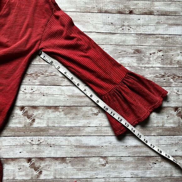 Marine Layer Ava Wrap Top Bell Sleeves Red Stripe Size Small NWT - Picture 6 of 9